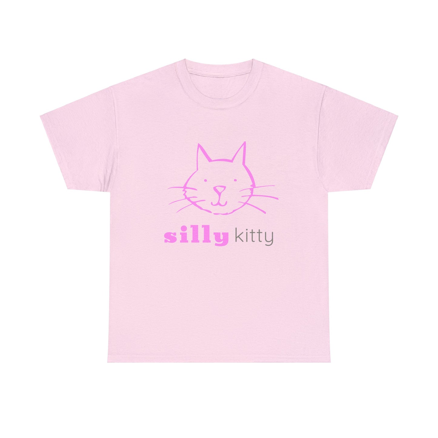 Unisex Heavy Cotton Tee - Silly Kitty Logo