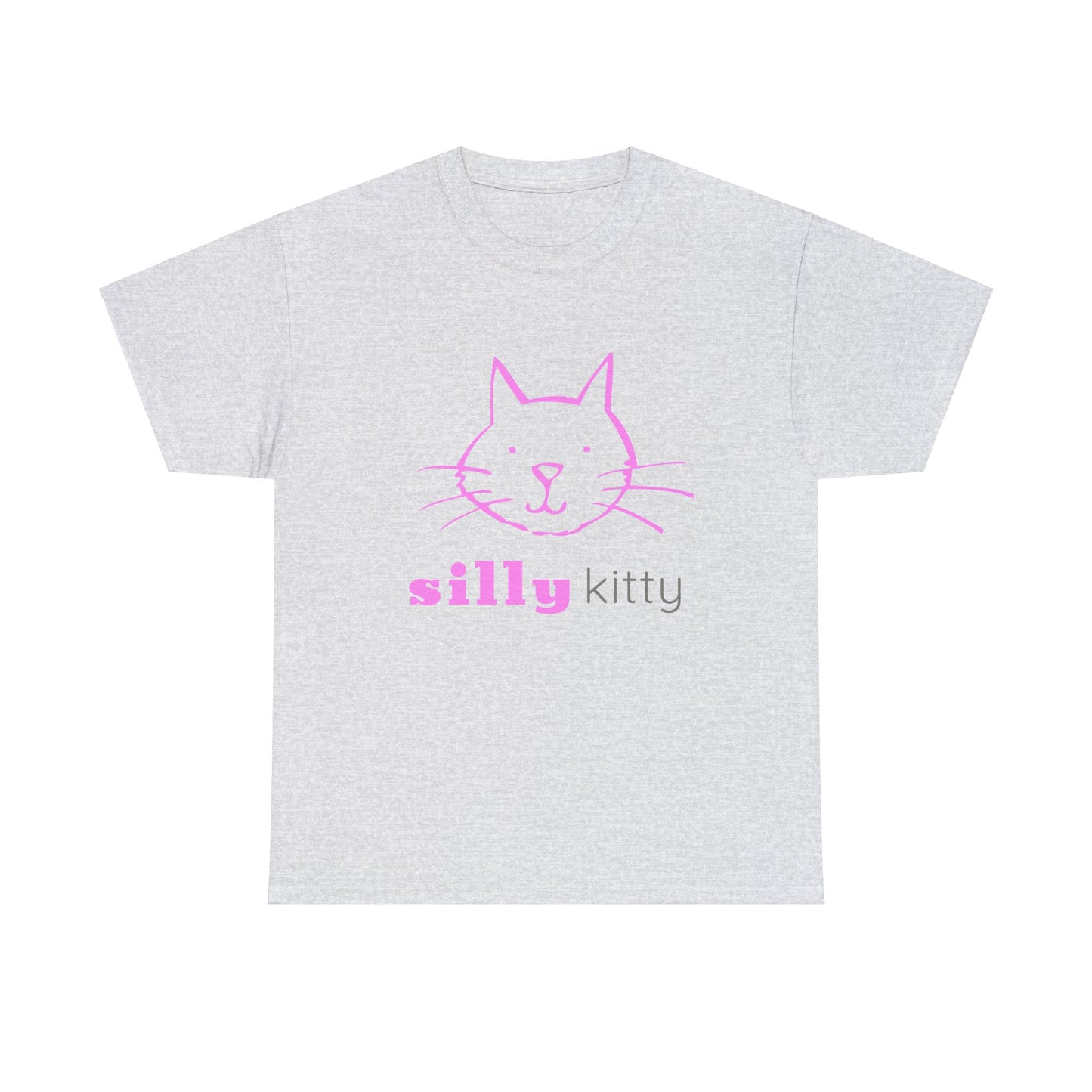 Unisex Heavy Cotton Tee - Silly Kitty Logo