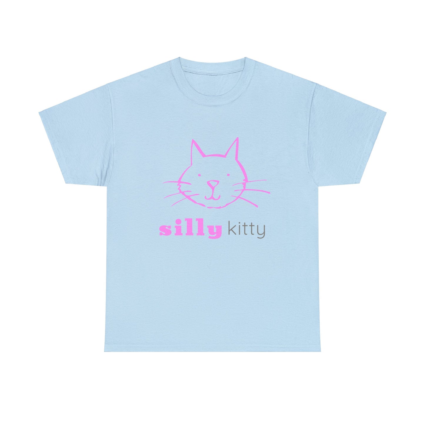 Unisex Heavy Cotton Tee - Silly Kitty Logo