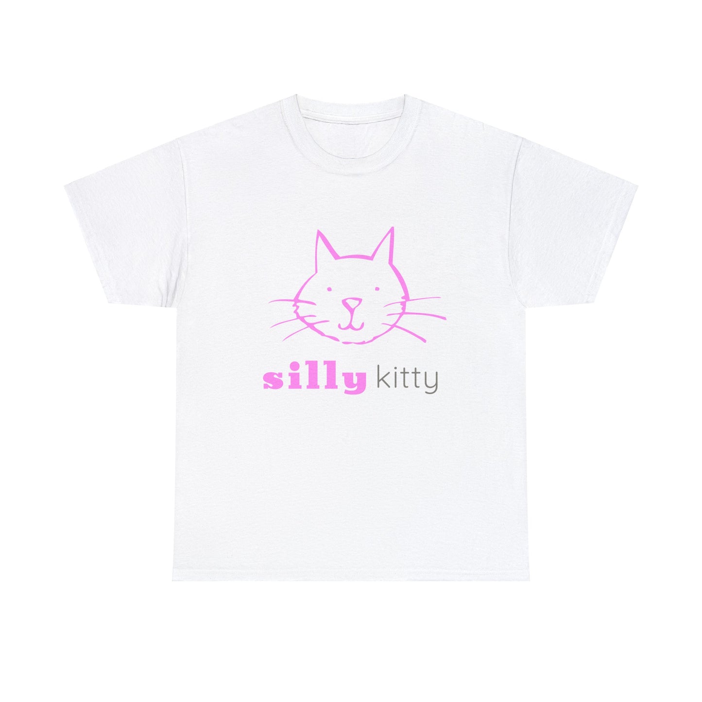 Unisex Heavy Cotton Tee - Silly Kitty Logo