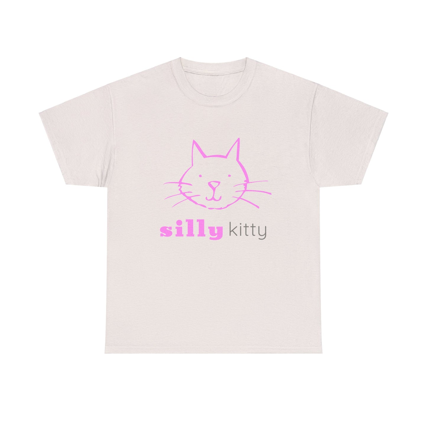 Unisex Heavy Cotton Tee - Silly Kitty Logo
